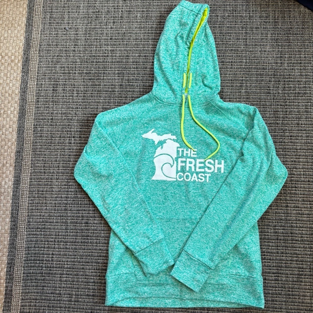 Aqua Long Sleeve Relaxed Sweatshirt with White Fresh Coast Logo